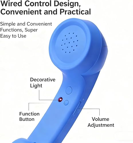 Miniatura 8 de Auricular retro para teléfono, receptor de teléfono vintage actualizado 2026 con micrófono y altavoz, teléfono con cable de la vieja escuela de los