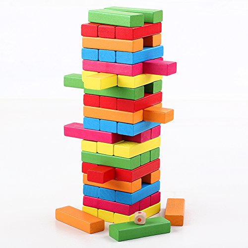 QZM Wooden Stacking Board Games Timber Tower Classic Best Family Fun Educational Games