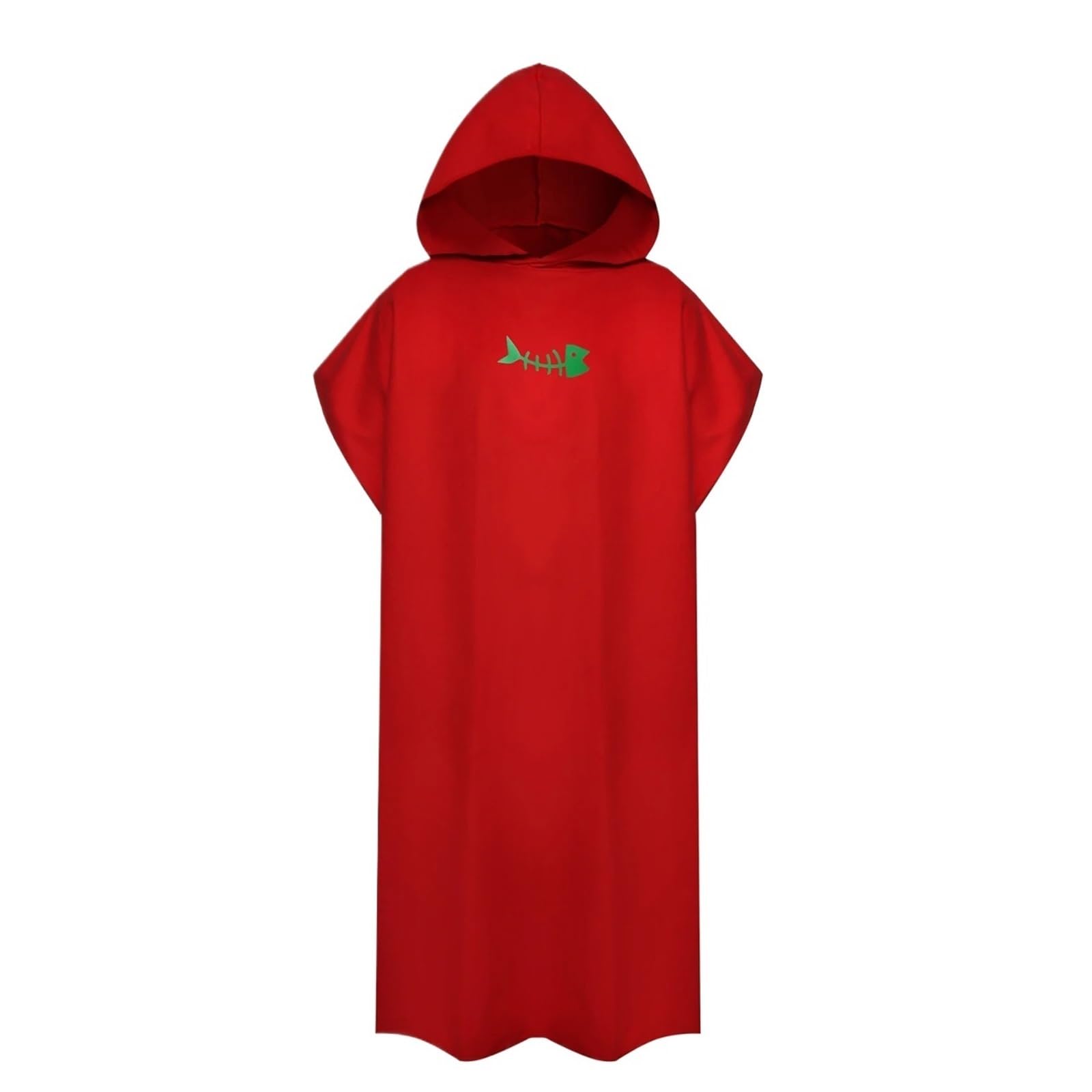 ATEUXOL Quick-drying Surf Poncho Surf Poncho Changing Towel Hood Microfiber Beach Blanket Bath Swim Wetsuit for Adults(Red)