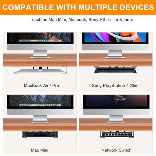 Supporto per computer portatile sotto scrivania organizer per laptop con viti e cuscinetti in silicone, Supporto per Laptop Sotto la Scrivania, per Laptop, tablet, tastiera, router, scatola via cavo
