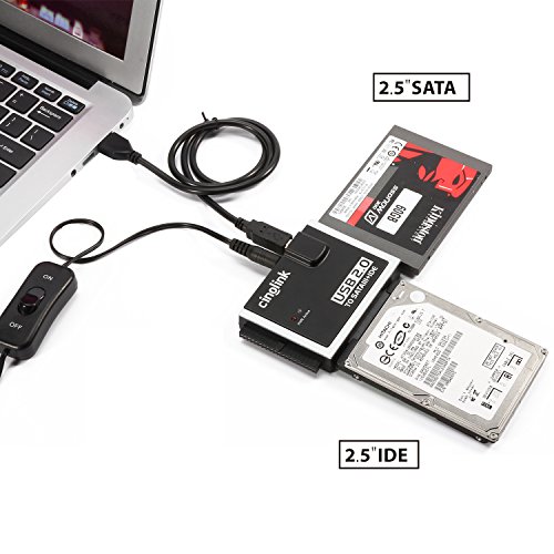 Cinolink hard drive reader IDE SATA PATA USB 2.0 for Hard Drive Disk HDD 2.5" 3.5" with External AC Power Adapter - Thumbnail 2