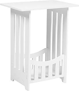 Lurrose Side Snack Table Small Nightstand White Night Stand Bedroom Side Table Coffee End Table Mini Accent Table for Living Room Bedroom Modern Home Decor 40x32cm Bedside End Table