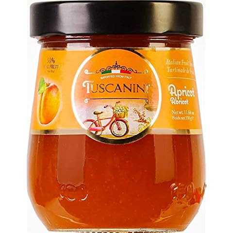 Tuscanini Premium Italian Apricot Preserves, 330g Jar, Spreadable Fruit Jam, No High Fructose Corn Syrup, No Preservatives, Non GMO, Gluten Free Cover
