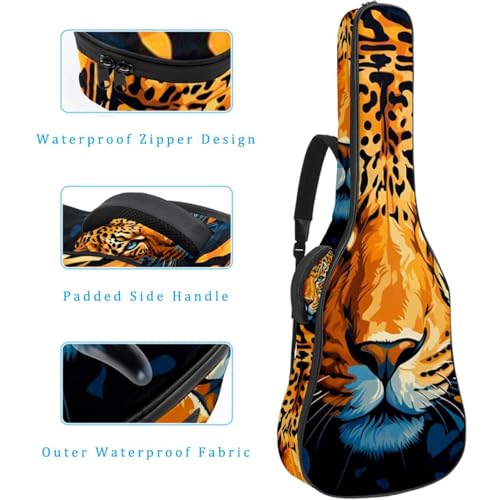 JRHEJTFZ Housse pour guitare acoustique de 1,9 cm d’épaisseur, imperméable, durable et élégant, motif léopard rugissant, Multicolore., 42.9×16.9×4.7 in, Motif imprimé tendance - Les Beatles, Paul McCartney, John Lennon, RIngo Starr, George Harrison JRHEJTFZ Housse pour guitare acoustique de 1,9 cm d'épaisseur, imperméable, durable et élégant, motif léopard rugissant, Multicolore., 42.9x16.9x4.7 in, Motif imprimé tendance – Image 5
