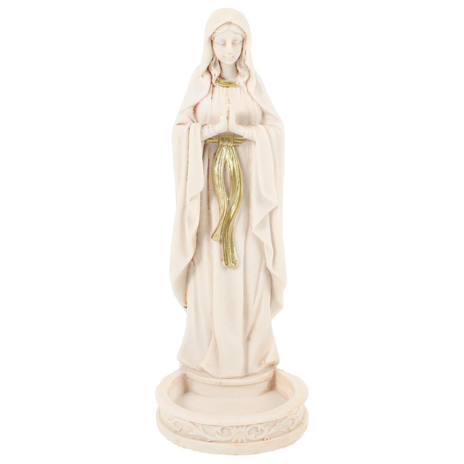 Statue Vierge de Lourdes résine blanche décoration sacrée maison statuette chrétienne GALPADA