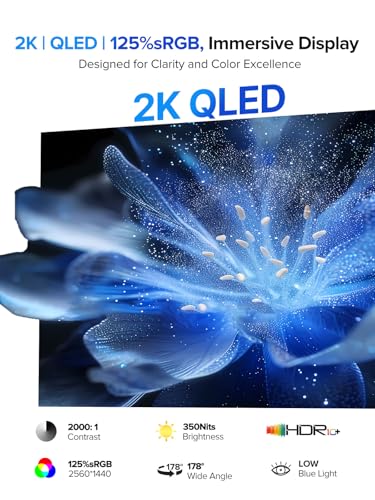 Image of UPERFECT QLED Portable Monitor Touchscreen 24.5'' 165Hz Gaming Monitor 2K 125% sRGB 2000:1, FreeSync 0.1ms, Built-in 180 Adjustable Stand /VESA, USB-C HDMI Second Screen for Laptop PC Game Console