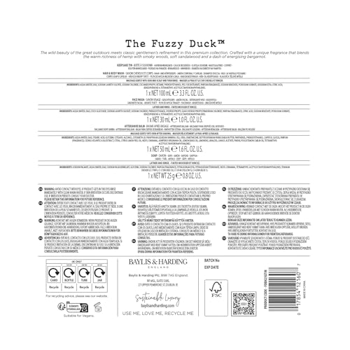 Baylis & Harding The Fuzzy Duck Bergamot, Hemp & Sandalwood Men's Luxury Grooming Tin Gift Set - Vegan Friendly (Pack of 1) - 7