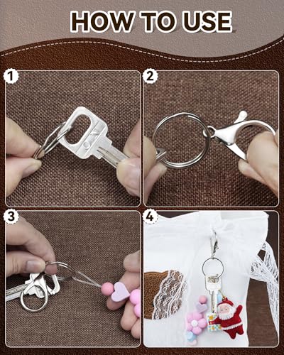 image for 325PCS FIVEIZERO Keychain Making Kit - Keychain Clip with Key Ring, Lo