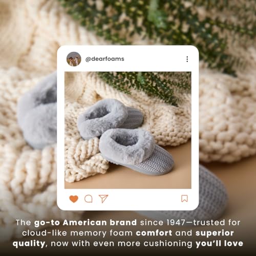 Image of Dearfoams Women's Memory Foam Cozy Soft House Slippers Gifts for Women Hannah Knit Clog House Shoes