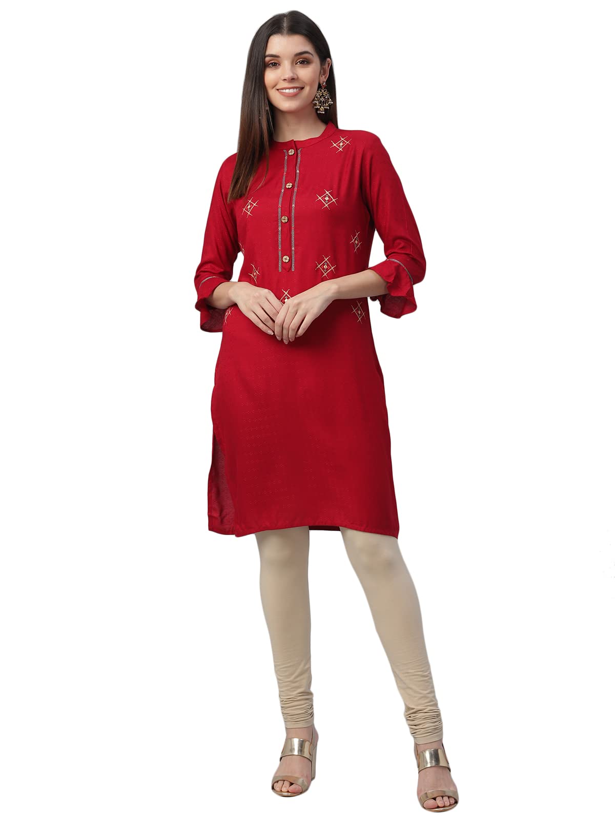 Nesara Embroidered Rayon Dobby Women's Kurta