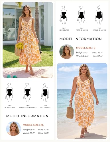 Image of GRACE KARIN Womens Maxi Floral Sundresses Summer Beach Boho Dress Spaghetti Strap Dresses Casual Fashion Clothes with Pockets
