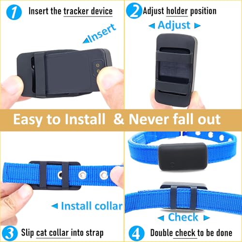 Silikon-Halterung, kompatibel mit Tractive Cat Mini-Tracker, Gummi-Zubehör, Kratzfest, sichere stabile GPS-Katzenfinder-Hülle mit Gurt für Haustierhalsband, Schwarz