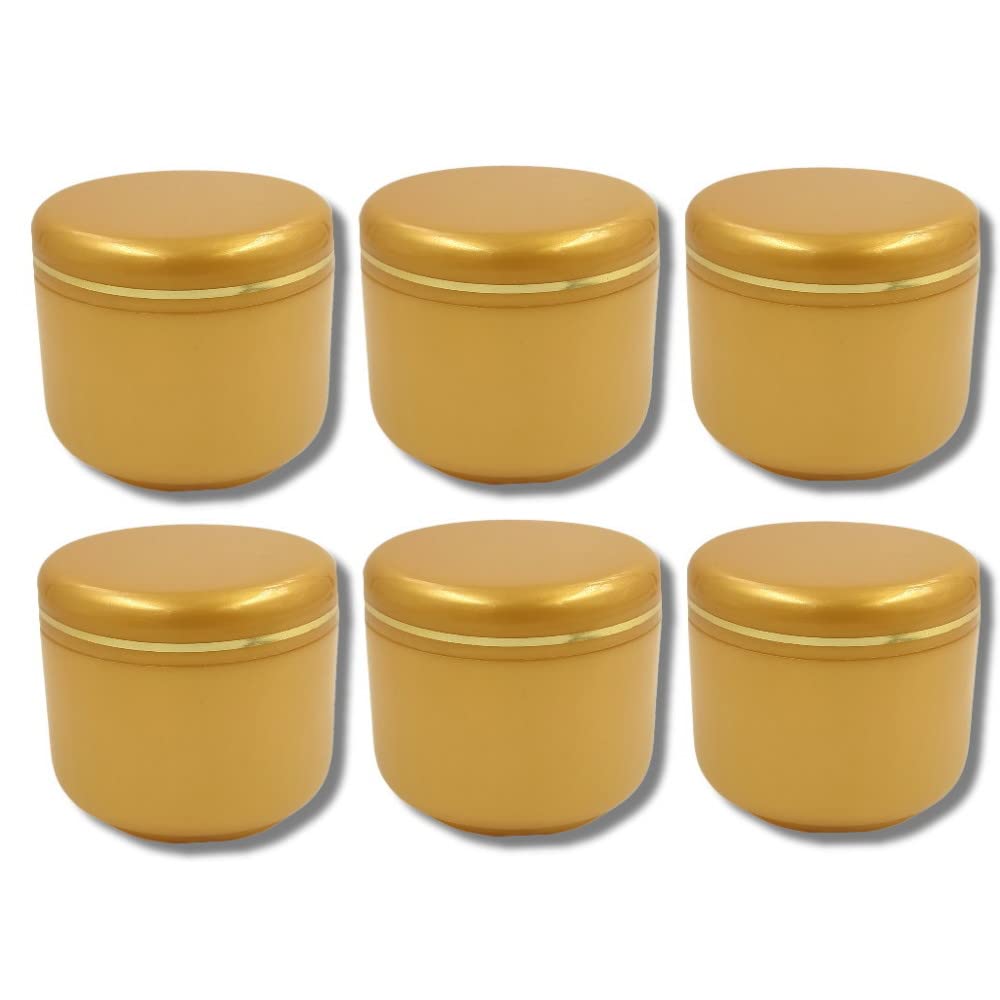 Hunky Dory PET Jar 12pcs 200Grams Unbreakable Plastic Gold Cosmetics Shan Container for Creams,Lip Balm, Body Butter, Essential oil, Costemic, Makeup Use (Pack of 12)-picture-34