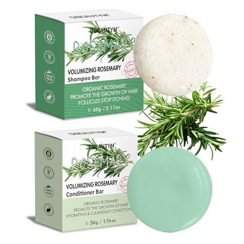 DBEAUTYM 2 Pack Rosemary Shampoo Conditoner Bar Set,Thinning Hair-Volume Shampoo & Conditioner Bar...