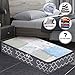 Large Underbed Storage Bags Organizer Containers- 2 Pack, Foldable Comforters Clothes Blankets Storage Bags with Clear Plastic Lids, 2 Zippers and 4 Handles (Grey with Lantern Pattern)