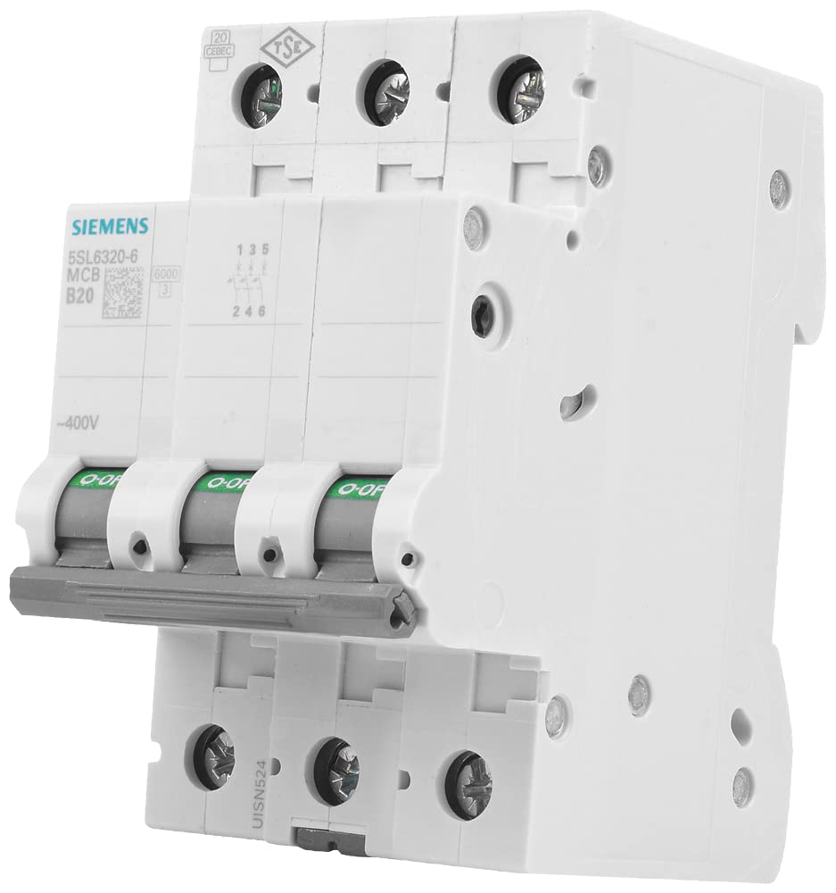 SIEMENS - wyłącznik nadprądowy 6 kA 3-biegunowy typ B 20 A