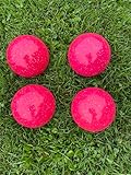 BuyBocceBalls Listing - Made in USA, Premium Quality Official Tournament GLO Bocce Set with 4 Balls - 110mm Neon Speckled Magenta Balls; Regulation Size Balls 998 Grams (2 lbs. 3.2 oz.)