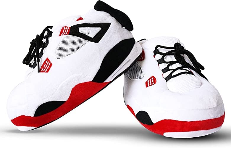 Sneaker Slippers Comfy, and Trendy Sneakers for Men, Pure Polyester Womens Sneakers | Fluffy Slippers with Standard Shoes Size that Fits All (Black, White & Red)