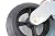 Set of 4 RK Scaffold 8"x2" Black Rubber Mold-on Steel Caster Wheel with Brake