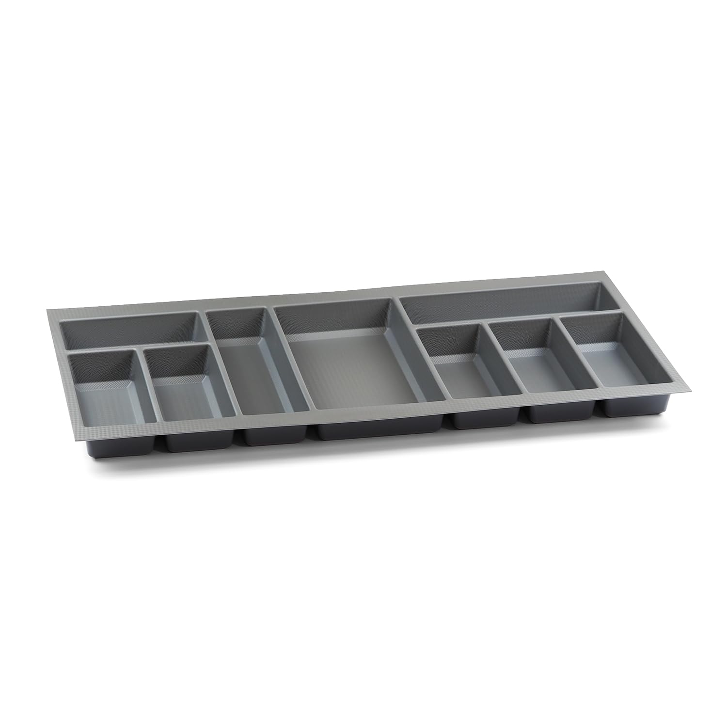 Textured Grey Cutlery Tray For 900mm Grass Scala Kitchen Drawer 430mm Length X 806mm Width X 50.5mm Height 9 Compartments from B&Q