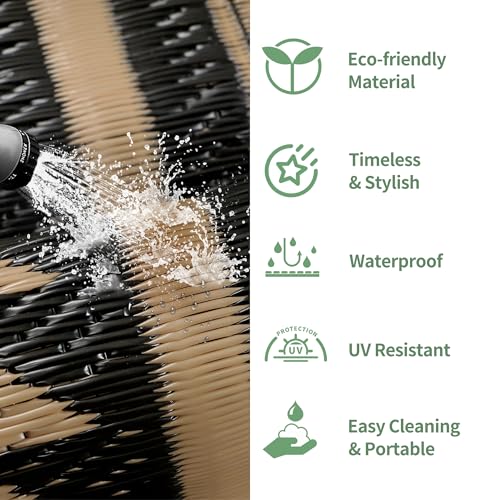 Image of GENIMO Outdoor Rug, Waterproof Plastic Rugs for Patio, 5'x8' Dark Brown