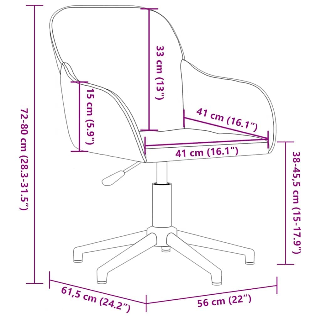 Silla de oficina giratoria gris oscuro terciopelo