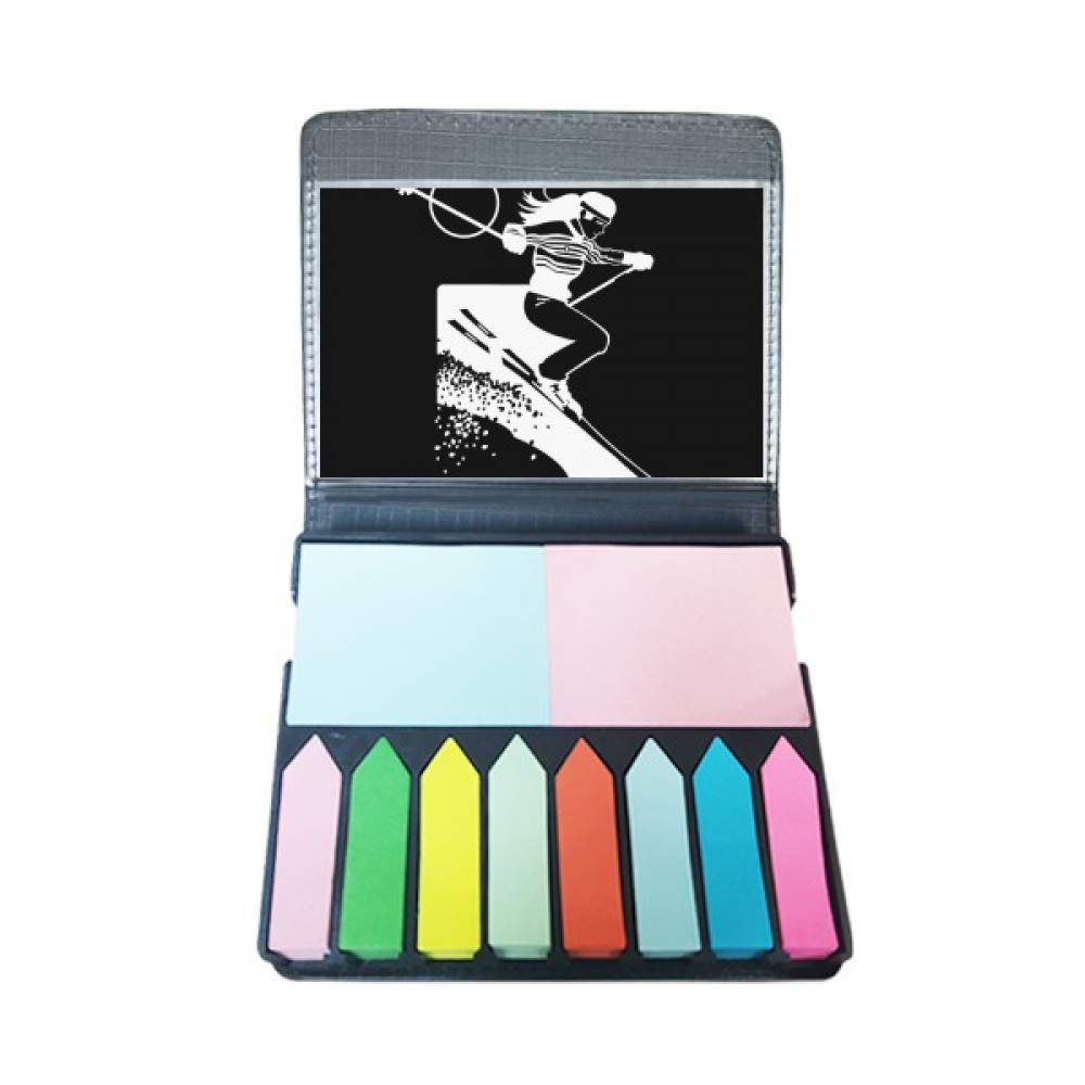 Marqueur page ski noir auto-bâton repositionnable et index couleur en boîte
