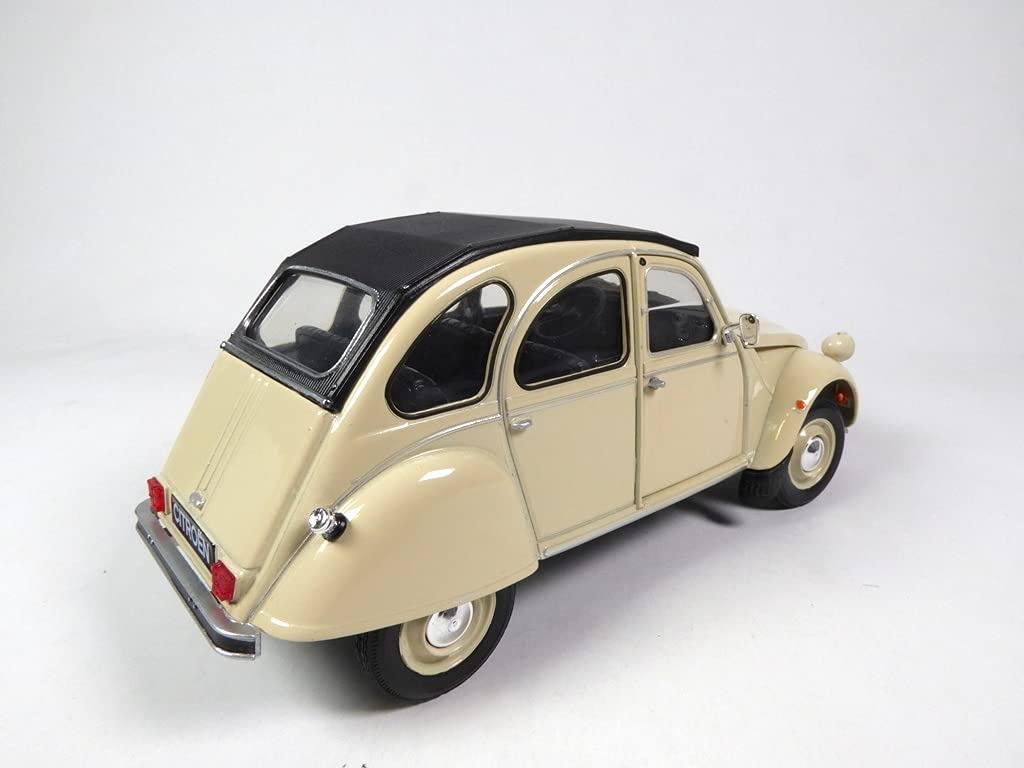 OPO 10 Voiture 1/24 Compatible avec Citroen 2CV Couleur crème - Welly 24009A-W Beige
