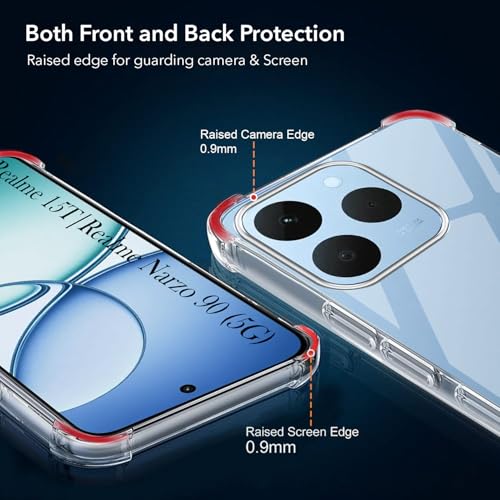 Image of Jkobi Shockproof Crystal-Clear Back Cover for Realme 15T | Realme Narzo 90 (Anti Yellow Case | Drop & Camera Protection | Hard Polycarbonate)