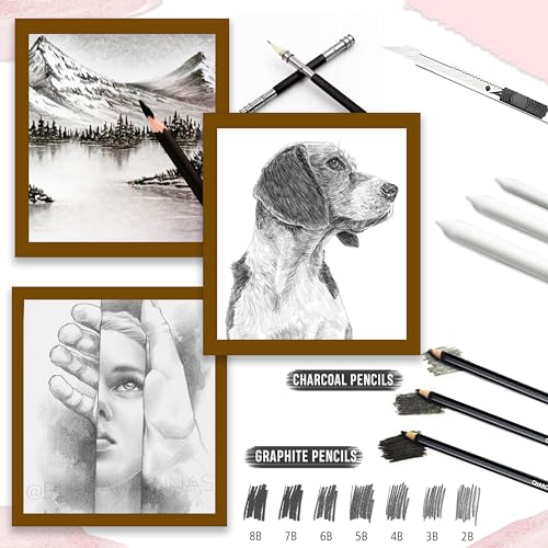 Image of DaKos Sketch Set of 18 Pieces - Drawing and Shading Pencil Set for Artists, Perfect Sketching Kit of Charcol Pencil and Shading Art with Carry Box (MFP1534)