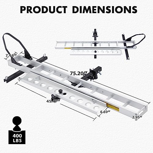 Azaeahom YX01-074 400Lbs Aluminum Motorcycle Carrier, Heavy Duty Hitch-Mounted Dirt Bike Rack thumb #1