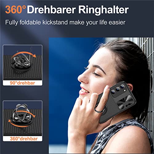 Coque antichoc pour Galaxy S23 Ultra avec anneau support et cache objectif - 4