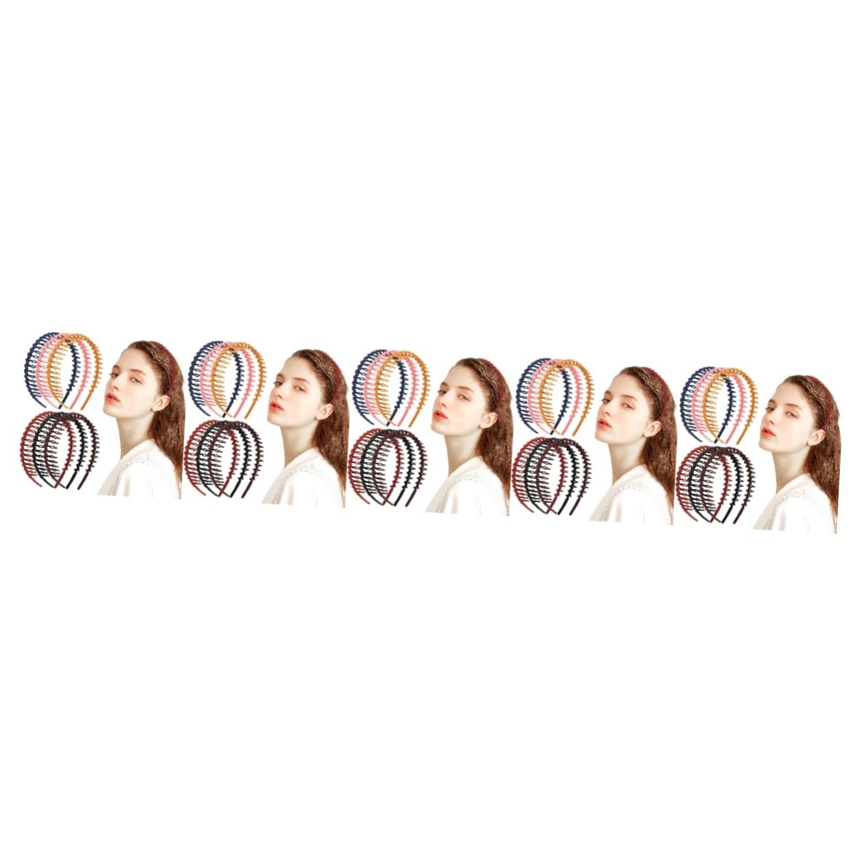 Baluue 5 Set Di Fasce Per Per Donne Con Design Ondulato Fasce Per Con Dentini Per Ricci Cerchietti Sottili Per Per Adolescenti 6 Pezzi * 5