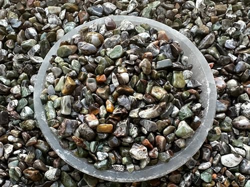 Image of GAF TREASURES 2 oz Lot Natural Semi Tumbled Rhyolite Gemstone Chips, Crushed Mini Rhyolite Crystals, Undrilled Crystal Chips (Rhyolite)