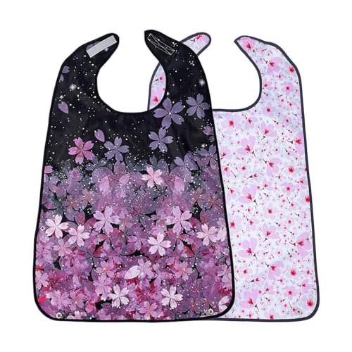 Teksome Babero para adultos | Baberos impermeables de doble capa - Protector de ropa para cuidado de rehabilitación, comedor, alimentación y ancianos, A10+A05, Refer to description