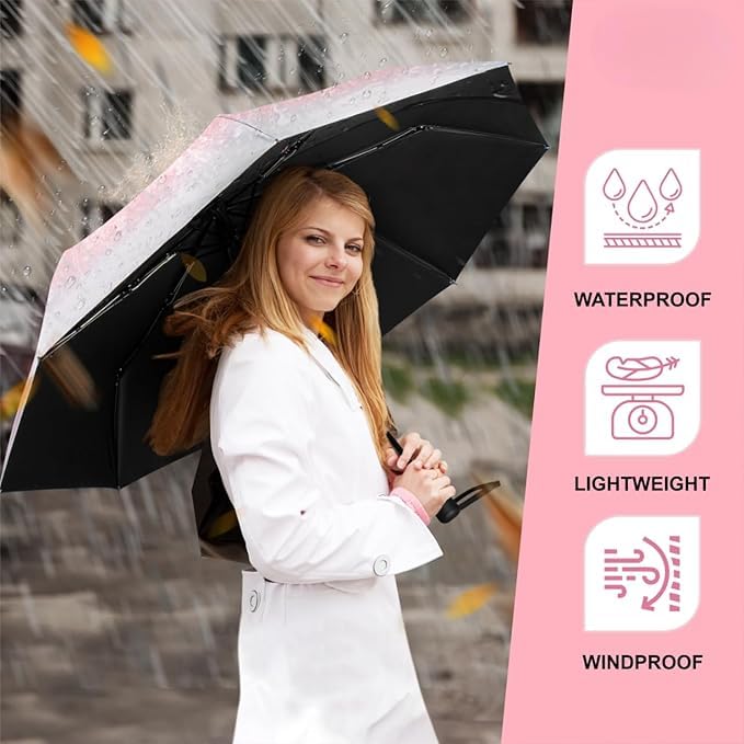 Image of TEKCOOL Umbrella, UV Big Size Umbrella for Sun Protection Rain Windproof Strong large 3 fold for men women kids boys girls Perfect small & stylish Windproof & Compact(Green)