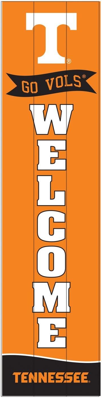 NCAA University of Tennessee Wood Porch Leaner, 47" College Sports Porch Sign, Collegiate Team Welcome Board Signs Outdoor for Front Door Yards