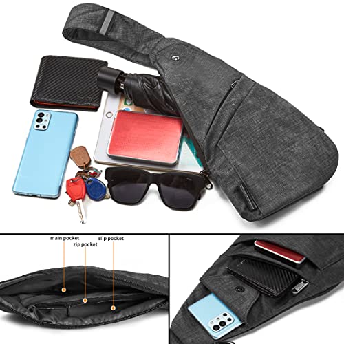 Image of Seoky Rop Sling Bag Slim Personal Purse Pocket Small Crossbody Chest Bag | Lightweight,Ultra Thin,Water Resistance,Anti-pickpocketing,Anti-Thief,Travel Purses,Small Sling Bag,Travel Workout