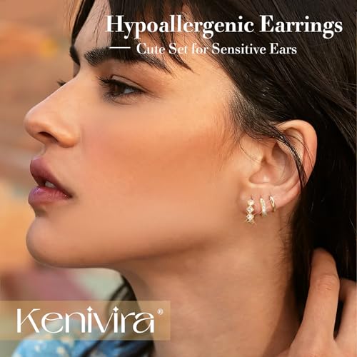 Gold Hoop Earrings for Women Trendy,14K Gold Plated Chunky Huggie Earrings Dangling,CZ U Shape Paperclip Earrings Jewelry Gifts for Women Hypoallergenic2