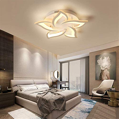 Lustre plafonnier LED salon salle à manger avec télécommande blanc - 3