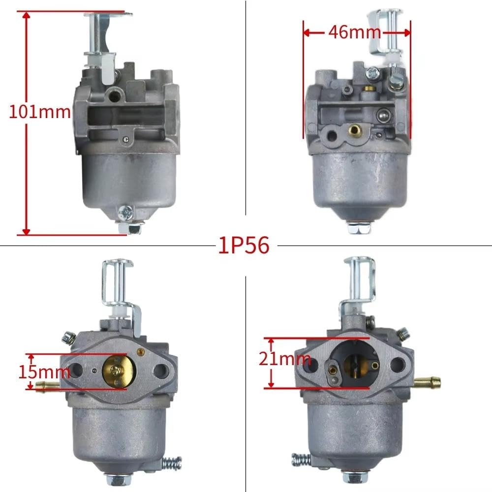 Piezas del motor Para 1P56F Carburador De Cortacésped Quitanieves | Para P15Q-2 P15Q-3 P15Q-4, motor de eje vertical, flexible y fácil de usar