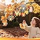 Aragallant 12 Herbst Tier Bastelsets für Kinder 3+, Herbst Kreativsets zum Herbst Basteln Bastelhandwerk mit Moosgummi Schablonen Aufkleber, DIY Herbstdeko Fenster Anhänger