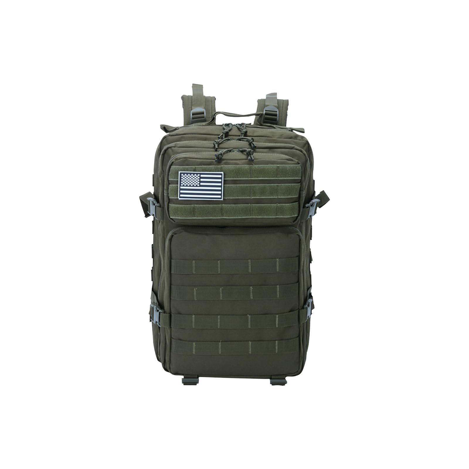 PORRASSO Tactical Outdoor Backpack 45L Large Military Backpack Molle Waterproof Rucksack 3 Day Bug Out Bag for Hiking Camping Travel Military Green