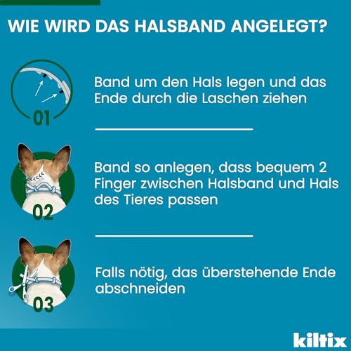 Kiltix Zecken- und Flohhalsband für kleine, aktive Hunde – ca. 35 cm langes Zeckenhalsband für langanhaltenden Zecken- und Flohschutz – Floh- und Zeckenmittel für Hunde