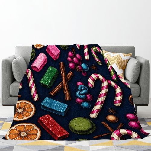 Manta Polar 220 x 240 Dulces Coloridos, Mantas para Cama 105 de Franela Cálida y Cómoda para Niños y Adultos, Mantitas para Sofá Reversible para Cubre Sofa Colchas, Fácil de cuidar