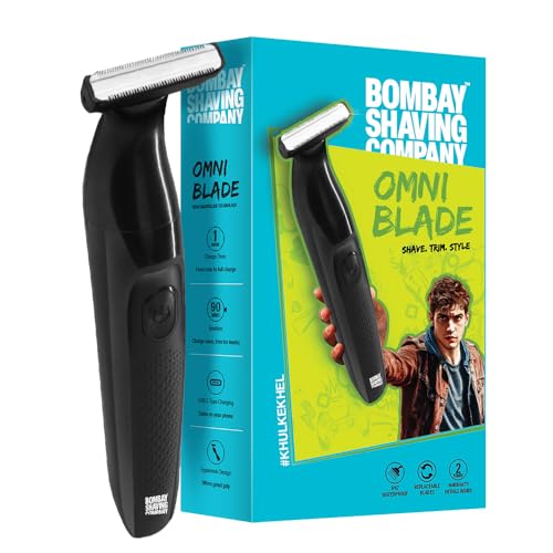 Image of Bombay Shaving Company OmniBlade 3-in-1 Beard and Body Trimmer For Men | Trim, Style, Shave | Type C Flash Charging | Multi Length Settings Comb, Detachable Blades | Gifts For Men
