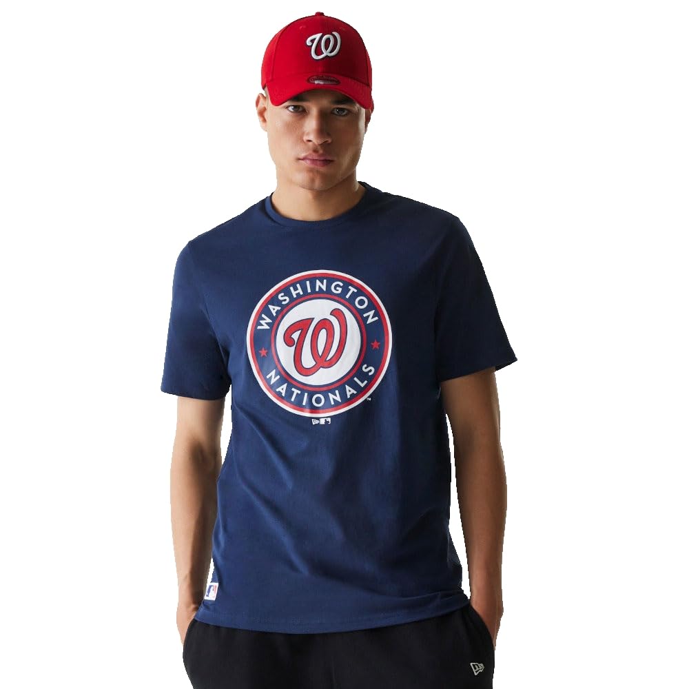 New Era Men's Bleu T-Shirt Washington Nationals Nos Mlb Regular