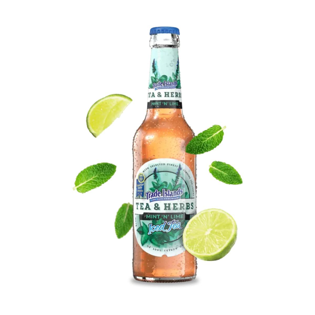 Trade Islands Tea & Herbs Mint 'n' Lime, 25 Flaschen je 0,33l | inkl. Mehrweg Pfand