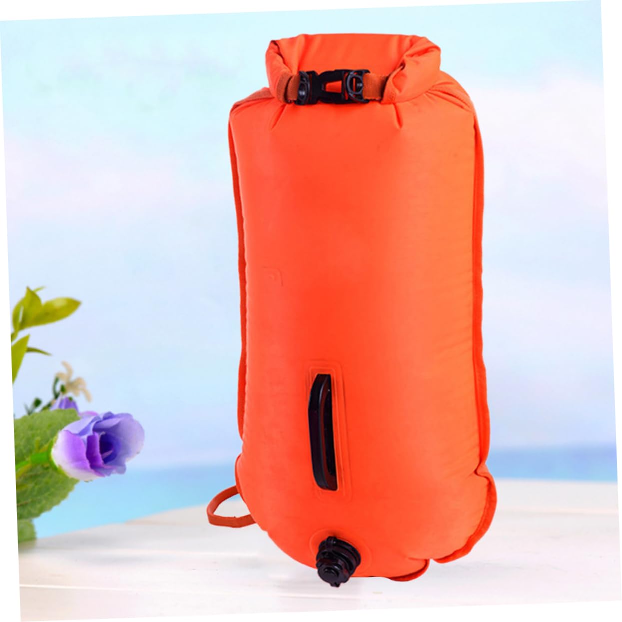 Yardwe Schwimmboje für Offenes Wasser mit Großer Trockentasche Orange Nylon