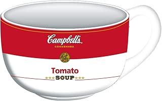 Campbells CP130133 Tomato Ceramic Soup Mug, 24-Ounce, white/red - coolthings.us